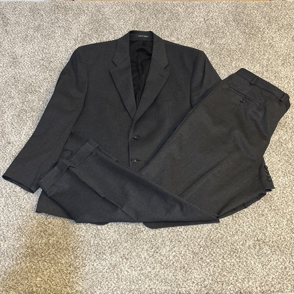 Ralph Lauren LRL Canada Wool Mens 42S 40x30 Dark Suit 2 Piece Note